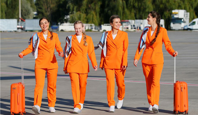 Flight attendants of SkyUp Airlines